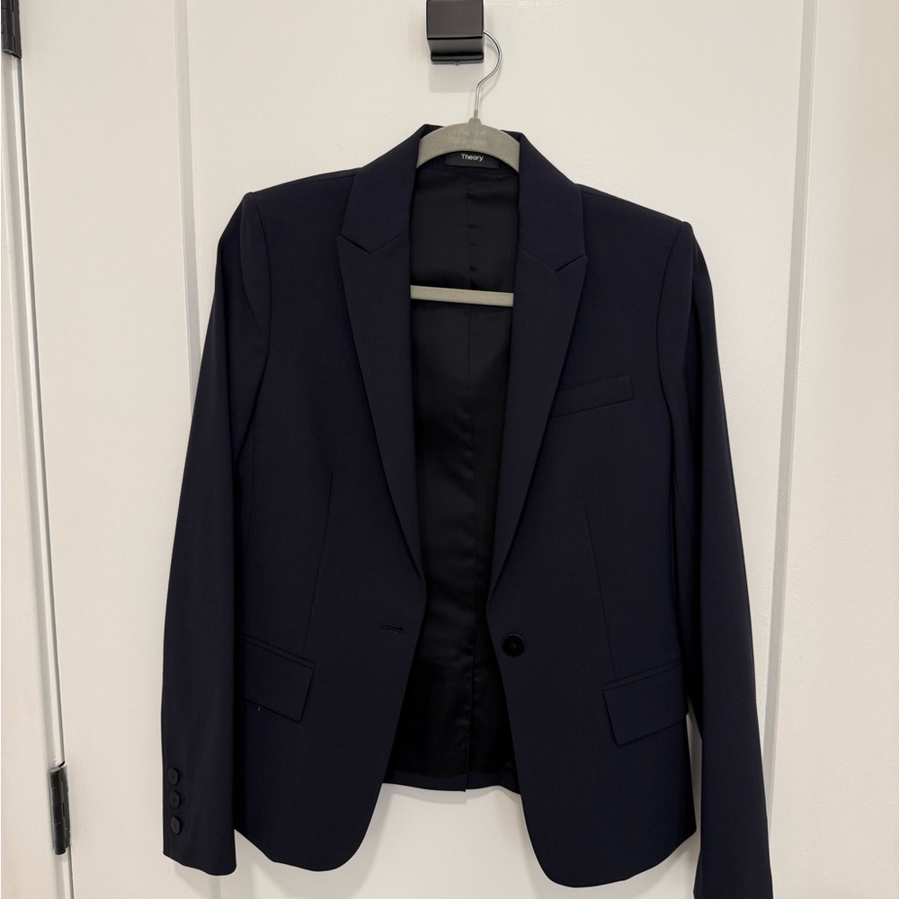 Theory Navy Wool Blazer